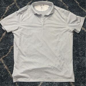 johnnie-O Blue and White Striped Polo